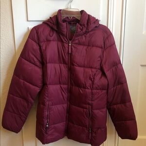 NWT St. John's Bay Maroon Quilted Jacket